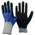 NMSAFETY confort bleu construction travailleurs gants de poignée en nitrile